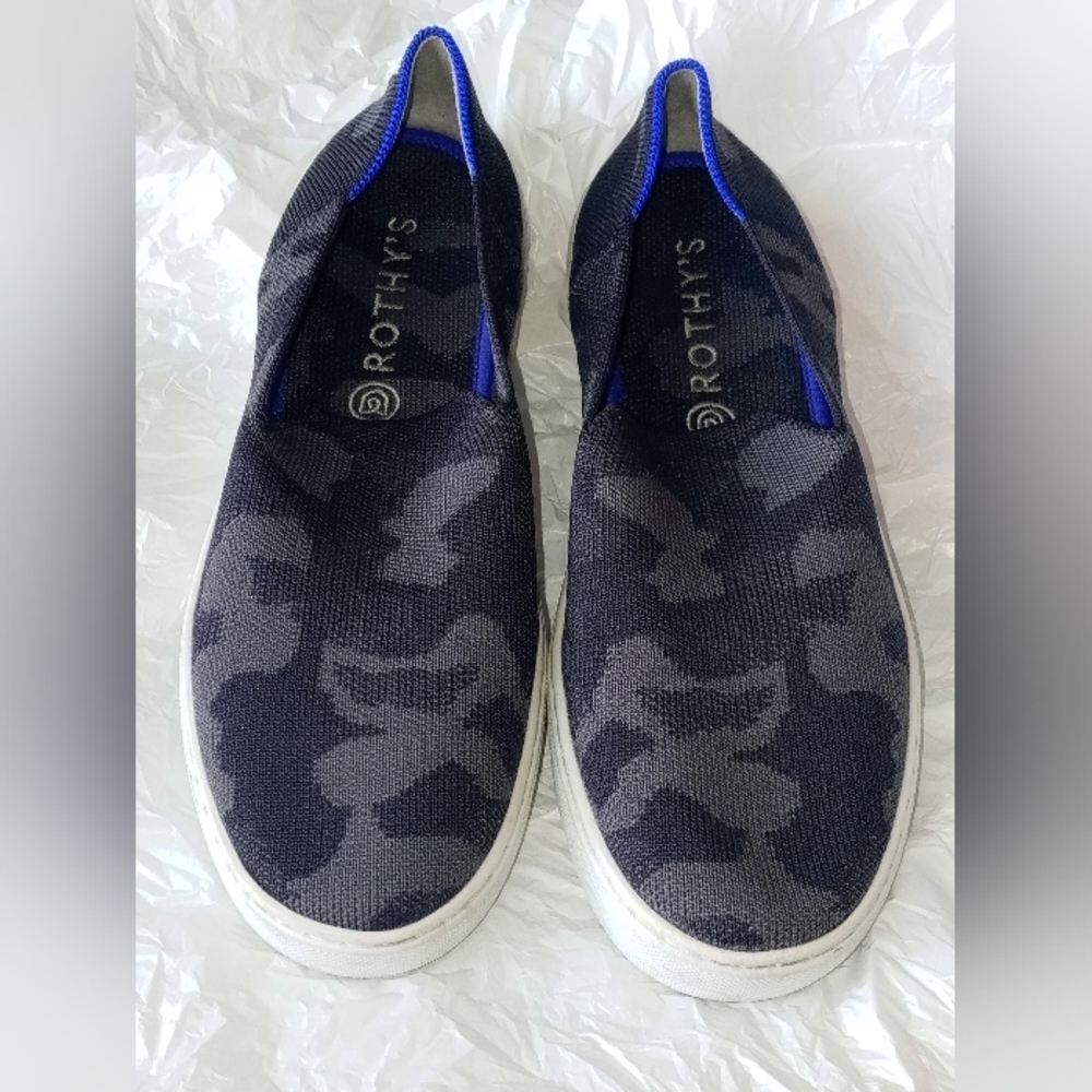 Rothy's Slip on gray camouflage Mesh upper Sneakers women's 9
